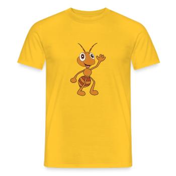 Fourmi drôle de bande dessinée - T-shirt homme - jaune - Devant - AI Model Male 178 dark (178cm)