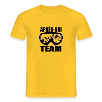 Apres-Ski Design Motif T-Shirt Gift - Men's T-Shirt - yellow - Front - AI Model Male 178 dark (178cm)