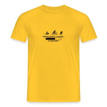 Triathlon skill loading ... please wait - Men's T-Shirt - yellow - Front - AI Model Male 178 dark (178cm)