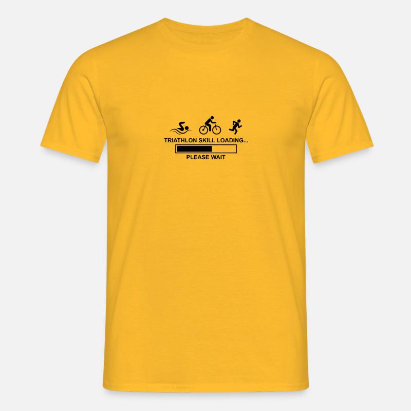 Triathlon skill loading... please wait - Männer T-Shirt - Gelb