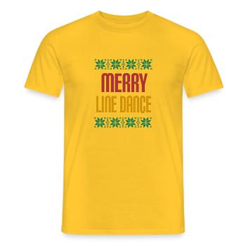 Line dance Christmas Ugly T-Shirt I Xmas Gift - Men's T-Shirt - yellow - Front - AI Model Male 178 dark (178cm)