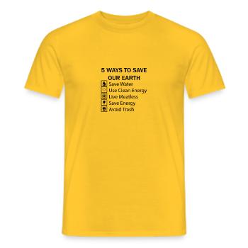 5 Ways to save our earth - Männer T-Shirt - Gelb - Vorne - AI Model Male 178 dark (178cm)