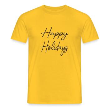 Happy Holidays Ferien Reisezeit Urlaubszeit - Männer T-Shirt - Gelb - Vorne - AI Model Male 178 dark (178cm)