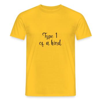 Type 1 of kind, Type One Diabetes , gift 2021 - T-shirt homme - jaune - Devant - AI Model Male 178 dark (178cm)
