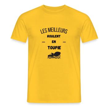 Les meilleurs roulent en Toupie - T-shirt homme - jaune - Devant - AI Model Male 178 dark (178cm)