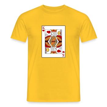 Coeur roi cadeau de couple jeu de cartes amour - T-shirt homme - jaune - Devant - AI Model Male 178 dark (178cm)
