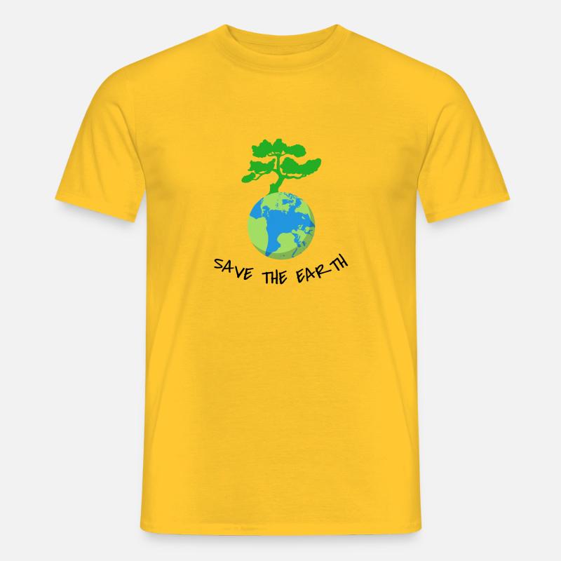Save The Earth - Männer T-Shirt - Gelb