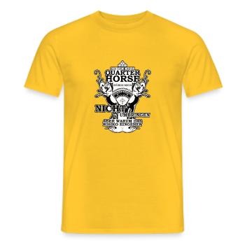 Nie ohne mein Pferd, Quarter Horse - Männer T-Shirt - Gelb - Vorne - AI Model Male 178 dark (178cm)