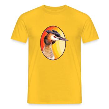 Grand grèbe huppé - T-shirt homme - jaune - Devant - AI Model Male 178 dark (178cm)
