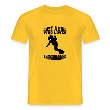 Snowboarderin Snowboard Mädchen Snowboardfahrerin - Männer T-Shirt - Gelb - Vorne - AI Model Male 178 dark (178cm)