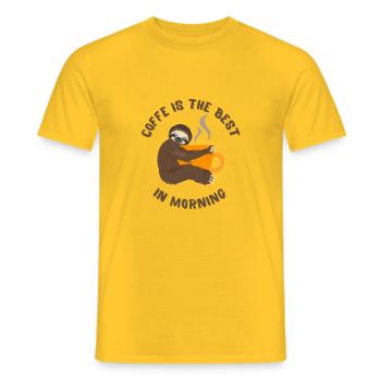 Coffe is the best - a gift for a coffee drinker - Men's T-Shirt - yellow - Front - AI Model Male 178 dark (178cm)