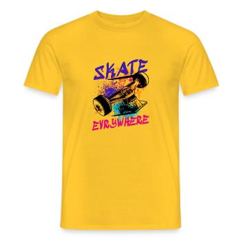 Schlittschuhlaufen überall - Männer T-Shirt - Gelb - Vorne - AI Model Male 178 dark (178cm)