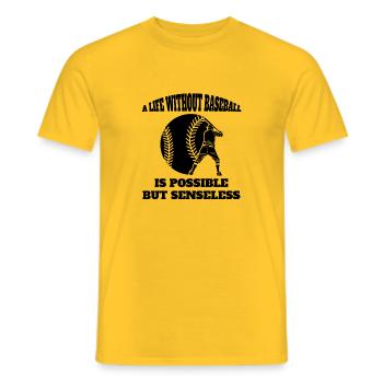Baseball Gift Baseball Lover Baseball Game - Men's T-Shirt - yellow - Front - AI Model Male 178 dark (178cm)