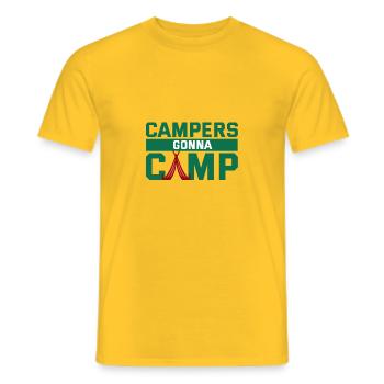 Camper auf dem Weg ins Camp - Männer T-Shirt - Gelb - Vorne - AI Model Male 178 dark (178cm)