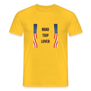 USA Roadtrip US Tour - Männer T-Shirt - Gelb - Vorne - AI Model Male 178 dark (178cm)