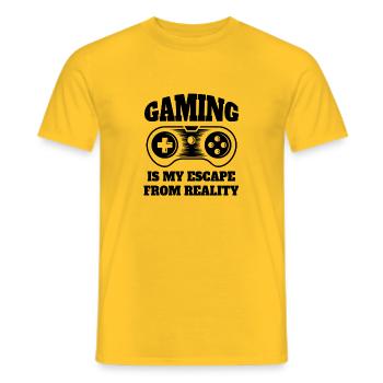 Gamer lustige Zocker Spruch Zocken Geschenk Gaming - Männer T-Shirt - Gelb - Vorne - AI Model Male 178 dark (178cm)