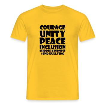 Against bullying in the workplace Be nicely conciliatory - Men's T-Shirt - yellow - Front - AI Model Male 178 dark (178cm)