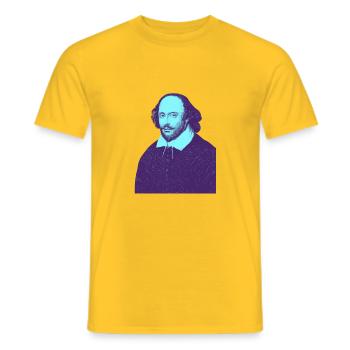 William Shakespeare - Mein Theater - Männer T-Shirt - Gelb - Vorne - AI Model Male 178 dark (178cm)