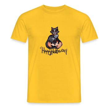 Happy Halloween - Men's T-Shirt - yellow - Front - AI Model Male 178 dark (178cm)