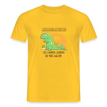 Mimisaurus Like A Normal Grandma But More Awesome - Men's T-Shirt - yellow - Front - AI Model Male 178 dark (178cm)