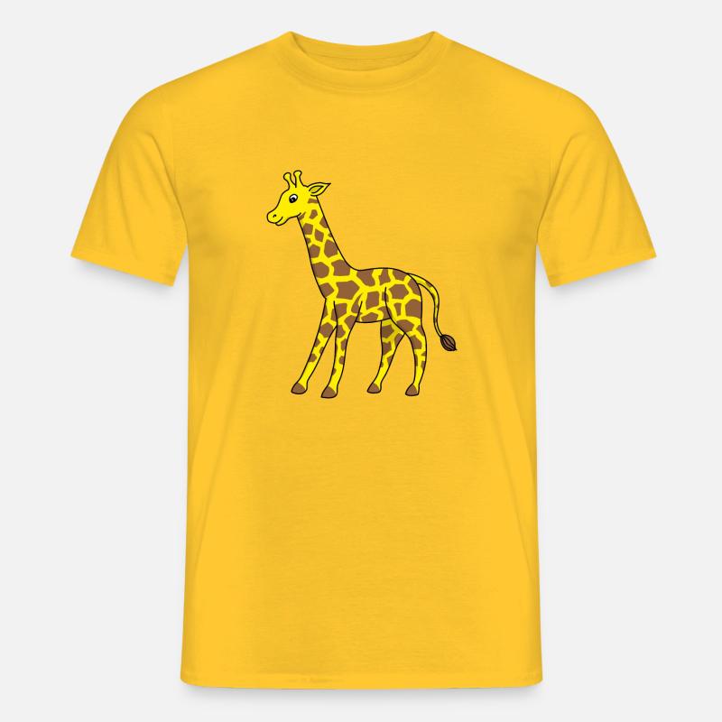 Giraffe Tiere Comic Kinder Geschenkidee - Männer T-Shirt - Gelb