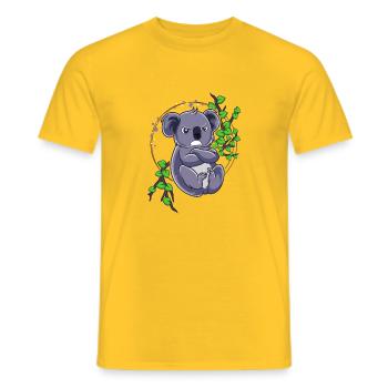 Annoying Koala Bear Funny Gift - Men's T-Shirt - yellow - Front - AI Model Male 178 dark (178cm)