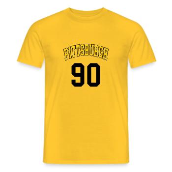 pittsburgh 90 - Men's T-Shirt - yellow - Front - AI Model Male 178 dark (178cm)