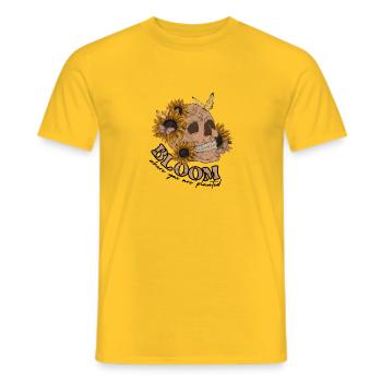 bloom where you are planted Rainbow Blooms - Men's T-Shirt - yellow - Front - AI Model Male 178 dark (178cm)