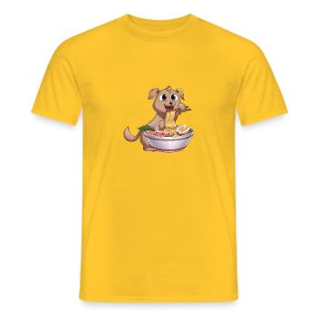 Ramen Dog Japonais Cadeau Kawaii Anime - T-shirt homme - jaune - Devant - AI Model Male 178 dark (178cm)