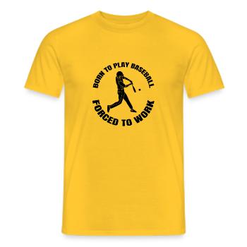 Baseball Geschenk Baseballspiel Baseballliebhaber - Männer T-Shirt - Gelb - Vorne - AI Model Male 178 dark (178cm)