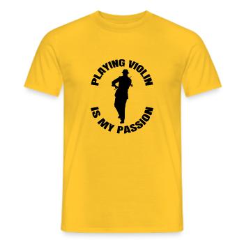 Violon Musique Violoniste Orchestre Violon - T-shirt homme - jaune - Devant - AI Model Male 178 dark (178cm)
