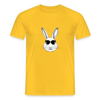 Rabbit Pet Pet Cool Lunettes de soleil Design - T-shirt homme - jaune - Devant - AI Model Male 178 dark (178cm)