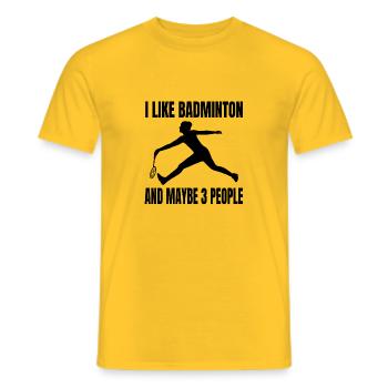 Badminton player Badminton fan Badminton - Men's T-Shirt - yellow - Front - AI Model Male 178 dark (178cm)