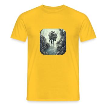 Wolf - Männer T-Shirt - Gelb - Vorne - AI Model Male 178 dark (178cm)