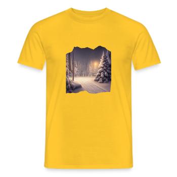 Motif de Noël - T-shirt homme - jaune - Devant - AI Model Male 178 dark (178cm)