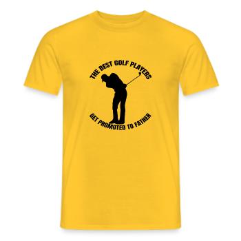 Papa de golf Golfeur Père Balle de golf Clubs de golf - T-shirt homme - jaune - Devant - AI Model Male 178 dark (178cm)