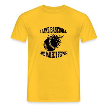 Baseball Geschenk Baseballspiel Baseballliebhaber - Männer T-Shirt - Gelb - Vorne - AI Model Male 178 dark (178cm)