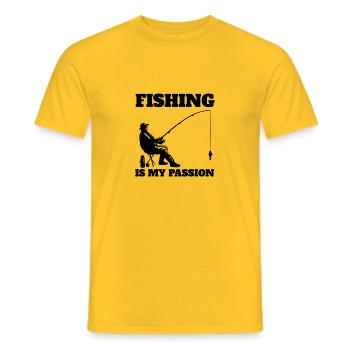 Pêche Hameçons Pêche Pêche Pêche Pêche - T-shirt homme - jaune - Devant - AI Model Male 178 dark (178cm)