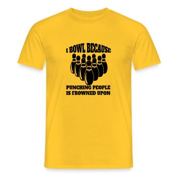 Bowling Gift Bowling ball Cone bowling bowling - Men's T-Shirt - yellow - Front - AI Model Male 178 dark (178cm)