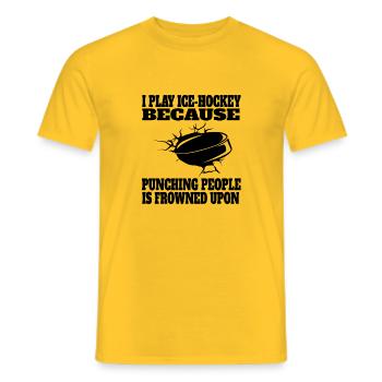 Eishockey Wintersport Eishockeyteam Geschenk - Männer T-Shirt - Gelb - Vorne - AI Model Male 178 dark (178cm)