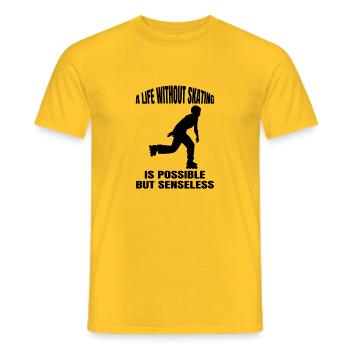 Roller Skating Cadeau Inliner Skater Inline Skating - T-shirt homme - jaune - Devant - AI Model Male 178 dark (178cm)