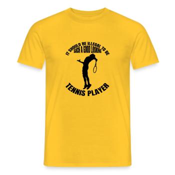 joueur de tennis tennis raquette de tennis club de tennis - T-shirt homme - jaune - Devant - AI Model Male 178 dark (178cm)