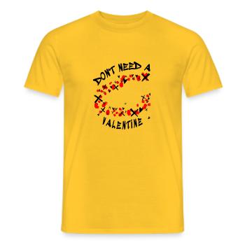 Don't Need a Valentine - Männer T-Shirt - Gelb - Vorne - AI Model Male 178 dark (178cm)