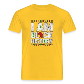 I Am Black History Black History Month - Men's T-Shirt - yellow - Front - AI Model Male 178 dark (178cm)