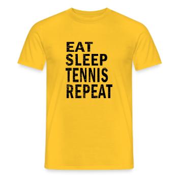 Eat sleep Tennis repeat for Tennis lovers - Men's T-Shirt - yellow - Front - AI Model Male 178 dark (178cm)