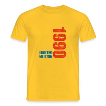 33th Birthday Men Women 33 Years 1990 Funny Gift - Men's T-Shirt - yellow - Front - AI Model Male 178 dark (178cm)