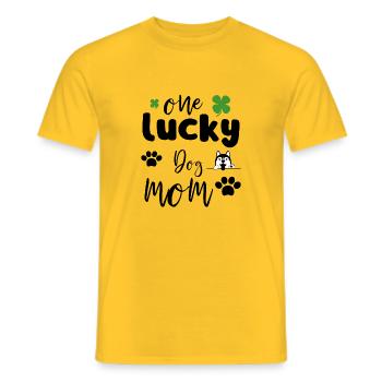 One Lucky Dog Mom St Patrick's Day, one lucky - T-shirt homme - jaune - Devant - AI Model Male 178 dark (178cm)