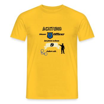 Polizei - 9. Geburtstag, für coole Polizisten - Männer T-Shirt - Gelb - Vorne - AI Model Male 178 dark (178cm)