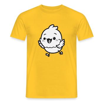 Kawaii Cute Happy Chicken - T-shirt homme - jaune - Devant - AI Model Male 178 dark (178cm)