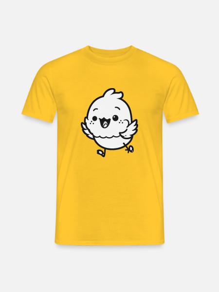 Kawaii Cute Happy Chicken - Men's T-Shirt - yellow